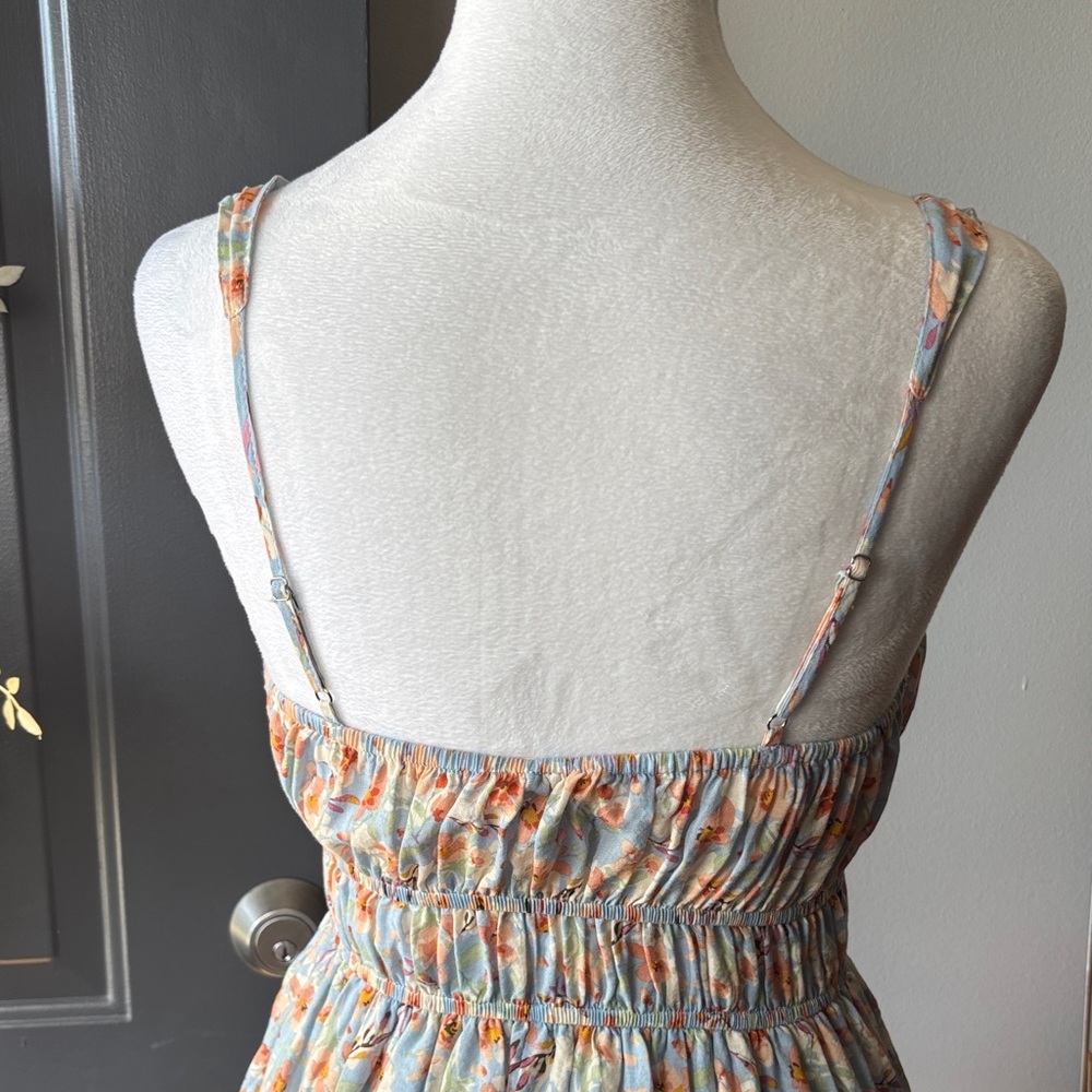 Floral Sundress with Orange and Blue Accents - Picture 6 of 8